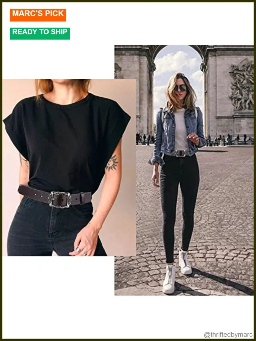 Vintage Genuine Leather Adjustable Belt for Women